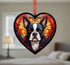 Boston Terrier Stained Glass Effect Heart Suncatcher